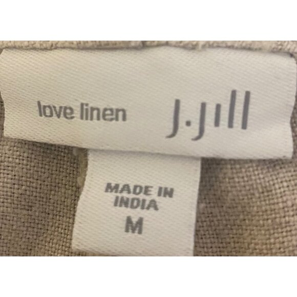 J. Jill Love Linen Women’s 100% Linen Pull On Pants Khaki Beige MEDIUM Cropped - Picture 3 of 3
